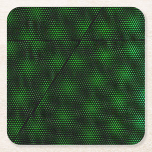 Abstract Green Background Square Paper Coaster