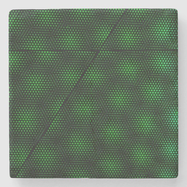 Abstract Green Background Stone Coaster (Front)