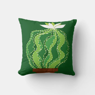 Abstract green cactus seamless pattern cushion