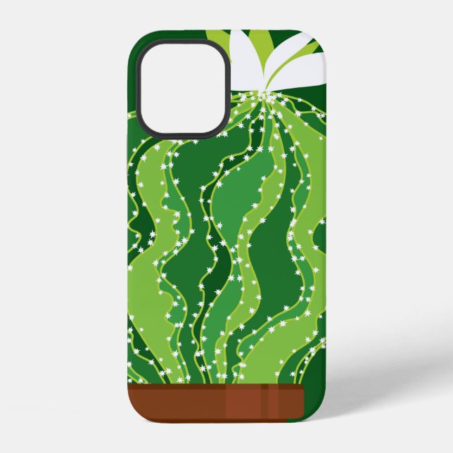 Abstract green cactus seamless pattern iPhone case (Back)