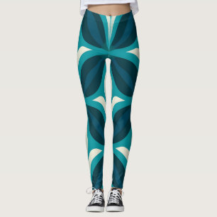 Abstract Green Circular Pattern Leggings