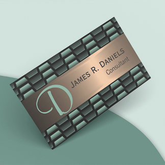 Abstract Green Copper Luxury Metallic Art Pattern Business Card