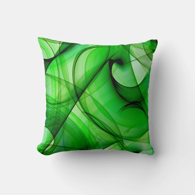 Abstract Green Cushion (Front)