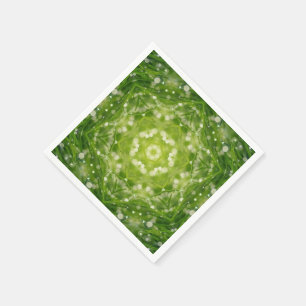 Abstract green decorative print napkin