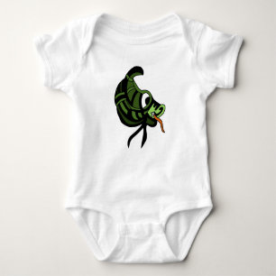 Abstract Green Dragon Head Baby Bodysuit