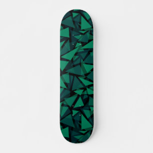 Abstract green emerald polygonal pattern  skateboard