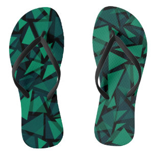Abstract green emerald polygonal pattern throw pil jandals