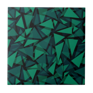 Abstract green emerald polygonal pattern throw pil tile