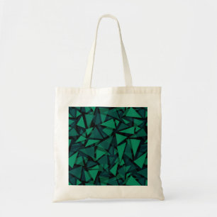 Abstract green emerald polygonal pattern throw pil tote bag