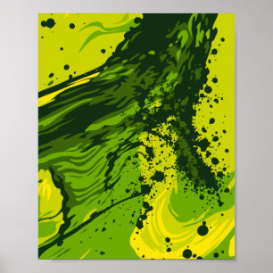 Abstract Green Energy Splash Poster