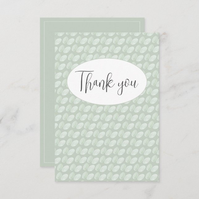Abstract Green Flat Thank You Card (Front/Back)