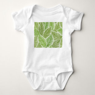 Abstract green floral, seamless background. baby bodysuit