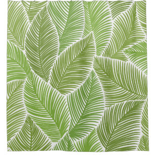 Abstract green floral, seamless background. shower curtain