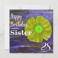 Abstract Green Flower Custom Sister Birthday