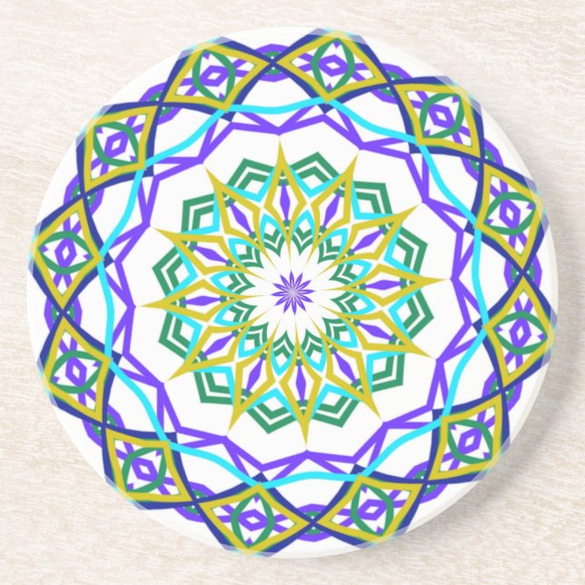 Abstract Green Flower Twist Coaster (Front)