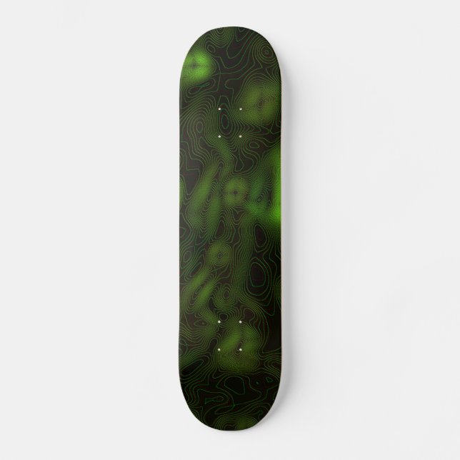 Abstract Green Glow Skateboard (Front)