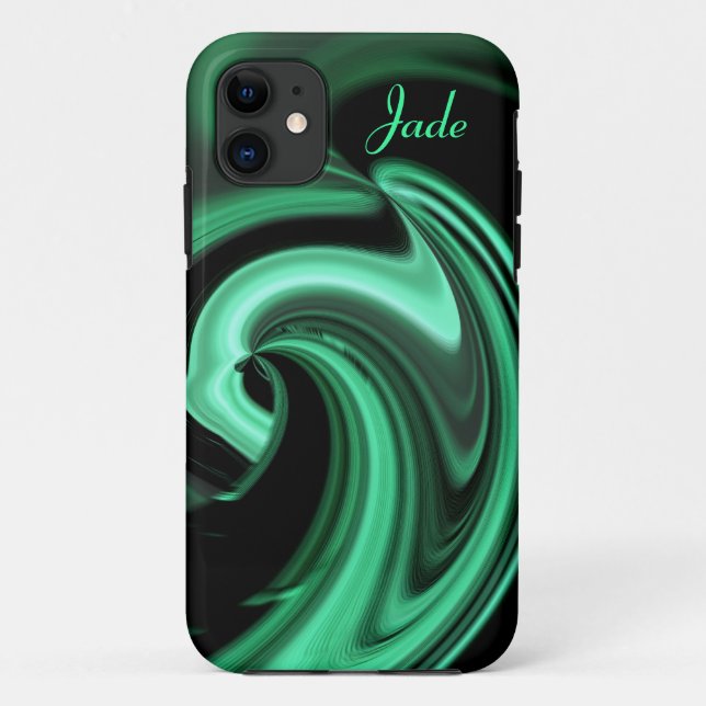 Abstract Green Heart iPhone 5 case *Personalise* (Back)