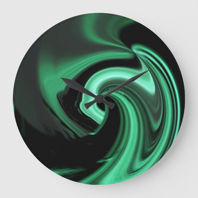 Abstract Green Heart Wall Clock (Front)