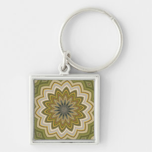 Abstract Green Key Ring