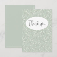 Abstract Green Leaf Flat Thank You Card