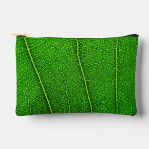 Abstract Green Leaf Texture Accessory Pouch