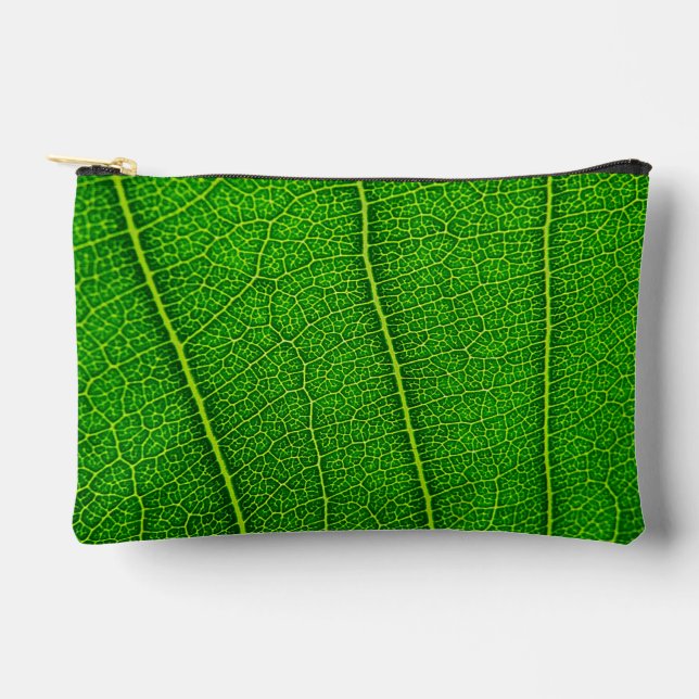 Abstract Green Leaf Texture Accessory Pouch (Front)