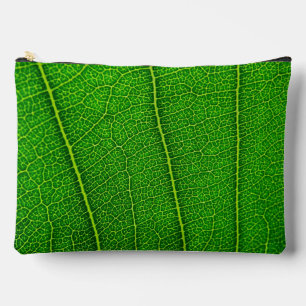 Abstract Green Leaf Texture Accessory Pouch