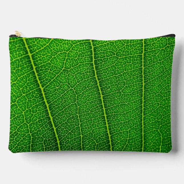 Abstract Green Leaf Texture Accessory Pouch (Front)