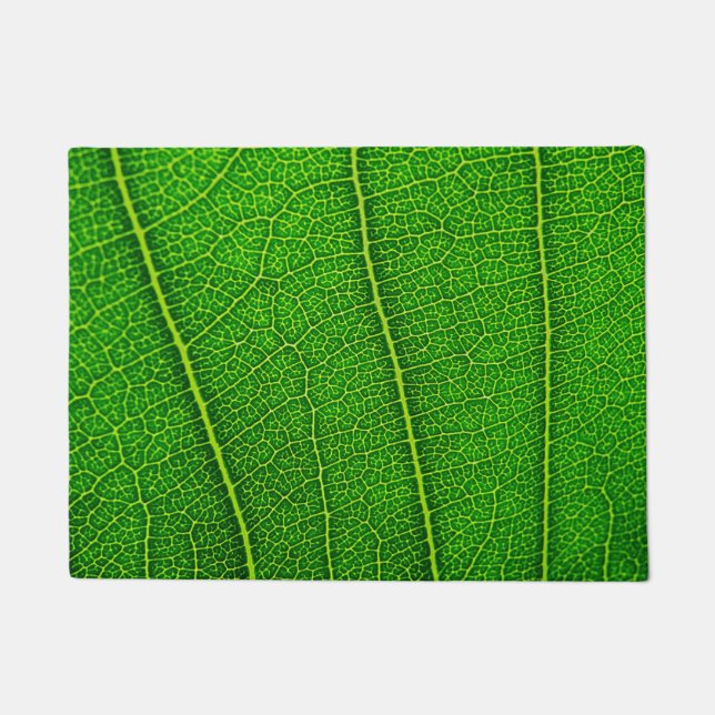 Abstract Green Leaf Texture Doormat (Front)