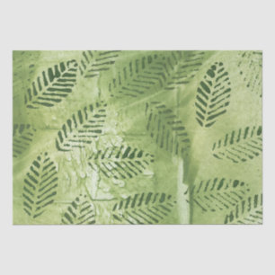 Abstract green leaves tissue paper