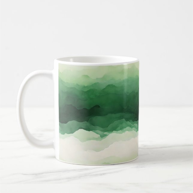 Abstract Green Light Pattern Coffee Mug (Left)