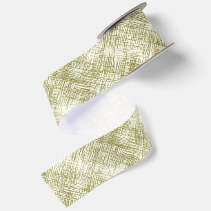 Abstract Green Lines Christmas Satin Ribbon