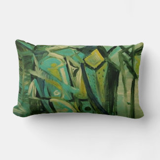 Abstract Green Lumbar Cushion