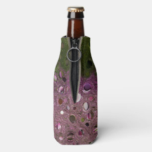 ABSTRACT/ GREEN & MAGENTA/DIGITAL MANIPULATION BOTTLE COOLER