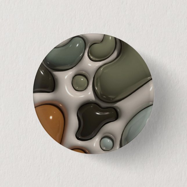 Abstract Green Marble | Modern Aesthetic 3 Cm Round Badge (Front)