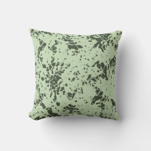 Abstract Green Marble with Splashes of Paint Cushion