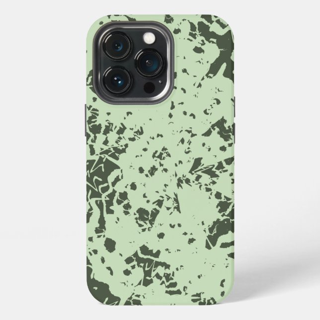 Abstract Green Marble with Splashes of Paint  iPhone Case (Back)