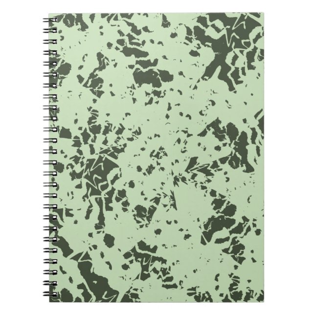 Abstract Green Marble with Splashes of Paint  Notebook (Front)