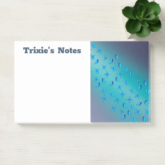 Abstract Green  Moonbeams and Butterflies  Post-it Notes (Office)