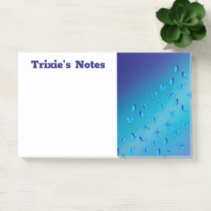Abstract Green Moonbeams and Butterflies Post-it Notes