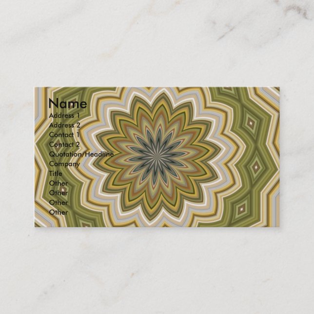 Abstract Green Mosaic Business Card (Front)