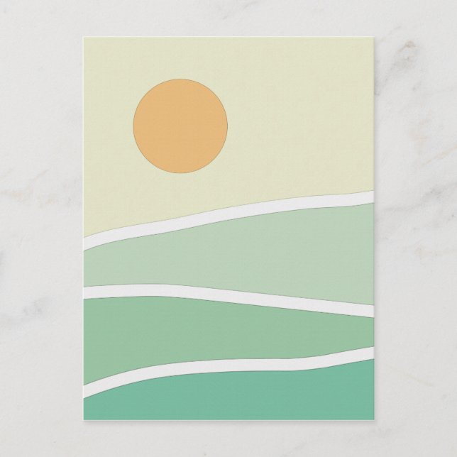 Abstract green mountains postcard (Front)