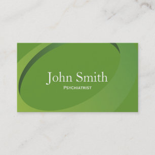 Abstract Green Psychiatrist Business Card