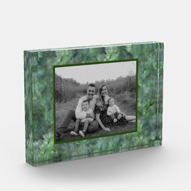 Abstract green quartz marble granite pattern   photo block (Left)