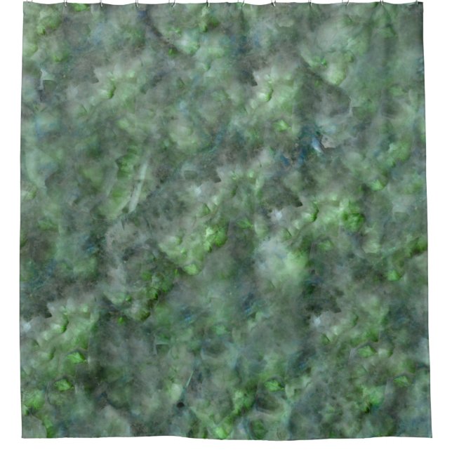 Abstract green quartz marble granite pattern    shower curtain (Front)