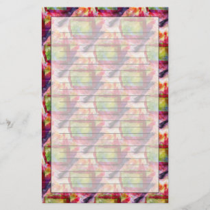 Abstract green, red wallpaper stationery
