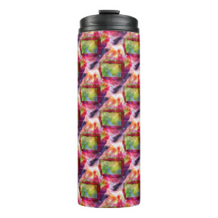 Abstract green, red wallpaper thermal tumbler