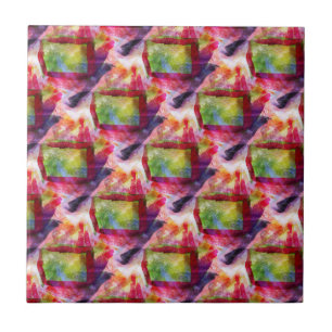 Abstract green, red wallpaper tile