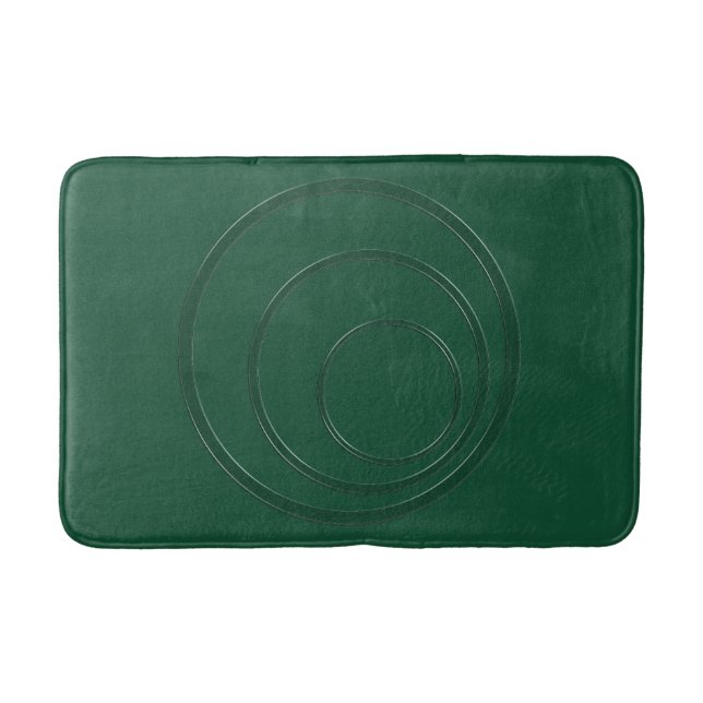 Abstract green round circles 3d effect modern shap bath mat (Front)