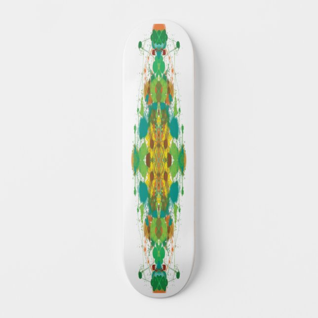 Abstract Green Skateboard Deck (Front)